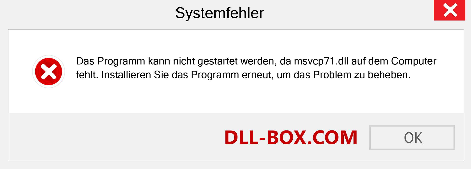 msvcp71.dll-Datei fehlt?. Download für Windows 7, 8, 10 - Fix msvcp71 dll Missing Error unter Windows, Fotos, Bildern