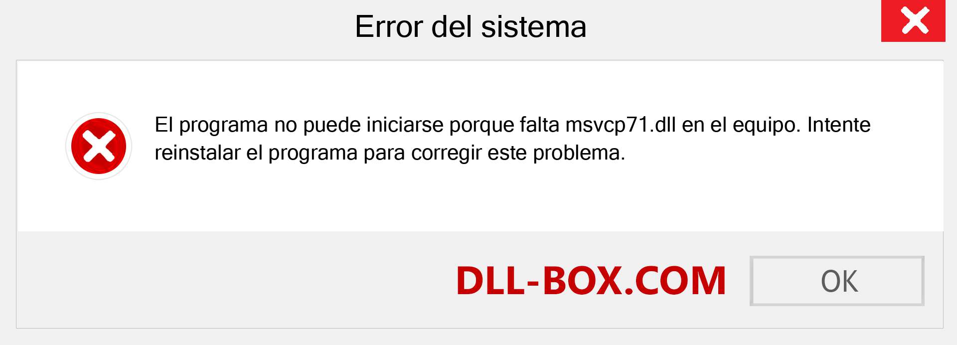 ¿Falta el archivo msvcp71.dll ?. Descargar para Windows 7, 8, 10 - Corregir msvcp71 dll Missing Error en Windows, fotos, imágenes