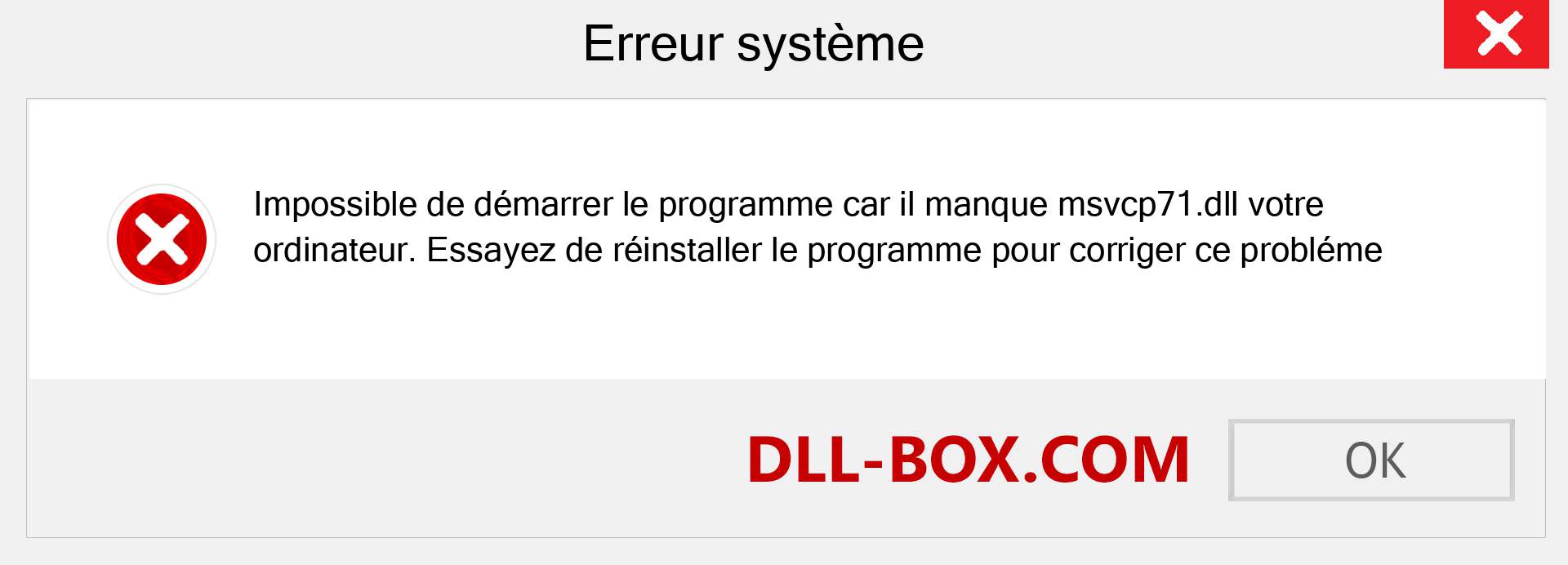 Le fichier msvcp71.dll est manquant ?. Télécharger pour Windows 7, 8, 10 - Correction de l'erreur manquante msvcp71 dll sur Windows, photos, images