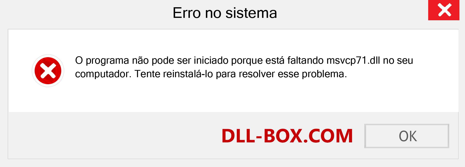 Arquivo msvcp71.dll ausente ?. Download para Windows 7, 8, 10 - Correção de erro ausente msvcp71 dll no Windows, fotos, imagens